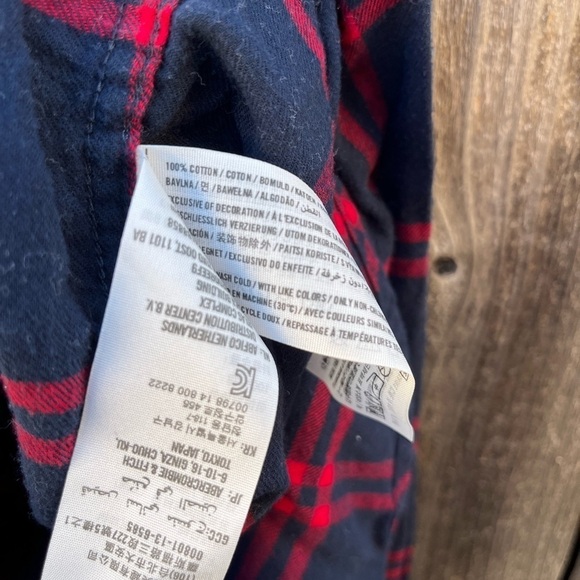 Women's Abercrombie & Fitch Flannel Plaid Button-Down L Lumber Prep Y2K Grunge - Picture 9 of 11